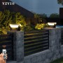 VZVI Villa Column Lamps IP65 Waterproof LED Fence Gate Pillar Head Lamp Outdoor Lawn Landscape Solar Post Light For Patio Garden