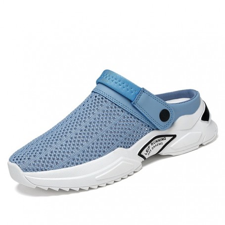 Summer New Anti-skid Men Casual Shoes Fashion Comfort Hard-wearing Half Slippers Outdoor Breathable Sandals Mesh Quality Slip-on