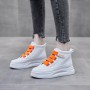 New Elastic Band High-top White Shoes, Fashionable and Comfortable Women's Casual Shoes, Trendy All-match Women's Casual Shoes