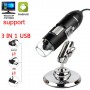 1600X 3 in 1 USB Digital Microscope Type-C Electronic Microscope Camera Zoom Magnifier Endoscope 8 LEDs for mobile phone repair
