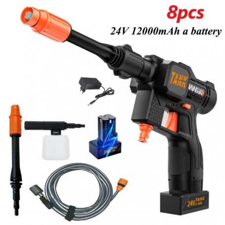 12000mAh Cordless High Pressure Car Washer Water Gun Lithium Battery Portable High Pressure Washer Foam Generator