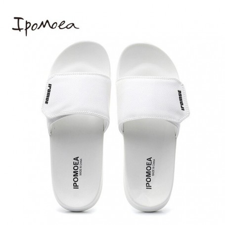 Brand Slippers Fashion Personality Buckle Flip-flops Men's Slip-resistant Soft Bottom Lazy Half-drag New Simple Sandals