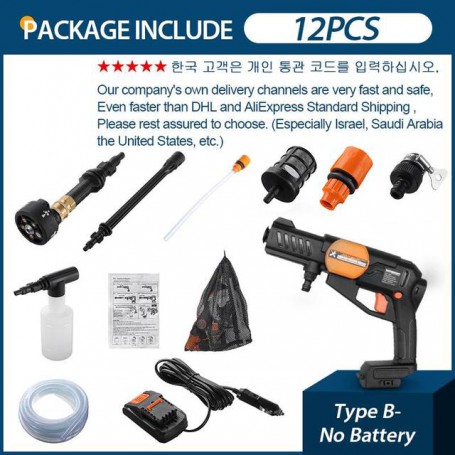 800W High Power Pressure Car Washer Water Spray Gun Power Jet Wash Car Cleaner Portable Rechargable Water Cleaner Sprayer