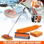62" Car Wash Accessories Washing Mop Car Cleaning Maintenance Brush Telescoping Long Handle Mop Chenille Broom Auto Window Soft