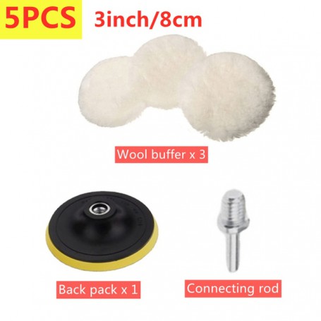 5PCS 3/4/5/6/7 inch Polishing Kit Polishing Pad Car Waxing Sponge Disk Wool Wheel Auto Paint Care Polisher Pads Car Gadget