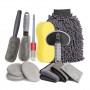 12pcs Car Cleaning Tools Wheel Brush Car Towel Detailing Brush Car Cleaning Tools Wash Gloves Auto Detailing Chiffon Microfibres