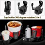 Car Cup Holder Expander Adapter VehicleMounted Auto Water Cup Drink Holder 360Degrees Rotating Car Dual Cup Mount Adjustable