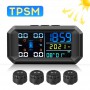 Car TPMS Solar Power TPMS Car Tire Pressure Alarm Monitor Auto Security System Tyre Pressure Temperature Warning new