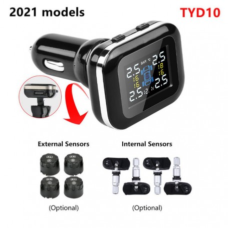Develuck Smart Car TPMS Upgraded Cigarette Lighter Angle Adjustable Tire Pressure Alarm System with USB motorcycle accessories