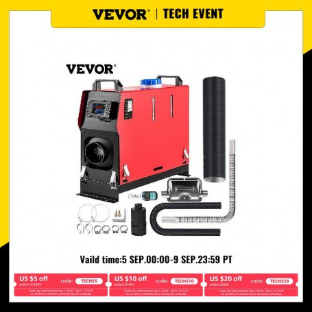 VEVOR 5KW Diesel Air Heater 12V All in One with LCD Switch & Remote Control Muffler Parking Suitable for Truck Boat Car Trailer