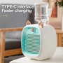 2400mAh Mini Air Conditioner Portable Air Cooler Fan Humidifier Purifier 3 Speed 2 Mode Spray USB for Car Home Camping Travel