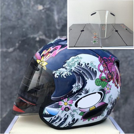 SZ-RAM 4 ORIENTAL 1 Gloss Blue Motorcycle Helmet 3/4 Open Face Moto Helmet Moto Capacete De Moto Men Women Racing Half Helmets