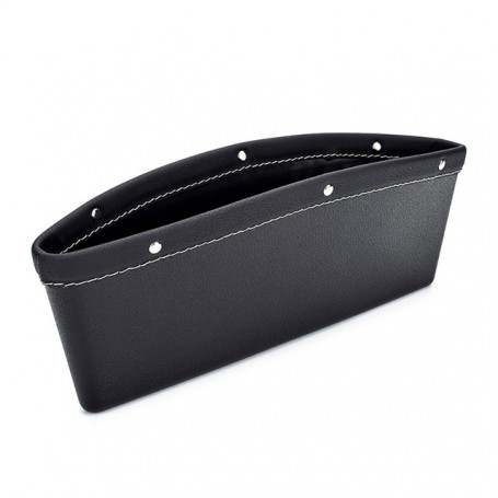 1PCS Black Car Organizer Storage Bag PU Leather Material