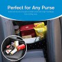 Upgraded Car Seat Storage and Handbag Holding Car Nets Pockets Handbag Holder Hanging Storage Bags Purse Between Car Front Seats
