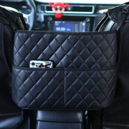 Upgraded Car Seat Storage and Handbag Holding Car Nets Pockets Handbag Holder Hanging Storage Bags Purse Between Car Front Seats