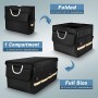 66L Car Trunk Organizer Foldable Cover Heavy Duty Reflective Strip Durable Sturdy thickened plate Collapsible Trunk Storage Box