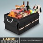 66L Car Trunk Organizer Foldable Cover Heavy Duty Reflective Strip Durable Sturdy thickened plate Collapsible Trunk Storage Box
