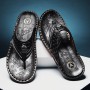 Brand Summer High Quality Men's Flip Flops Genuine Leather Luxury Slippers Beach Casual Sandals Summer for Men Fashion Shoes