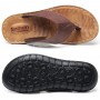 Genuine Leather Men Beach Slippers Hand Sewing Fashion Men Flip Flops With Soft Sole Comfortable Good Quality Men Shoes
