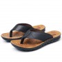 Genuine Leather Men Beach Slippers Hand Sewing Fashion Men Flip Flops With Soft Sole Comfortable Good Quality Men Shoes