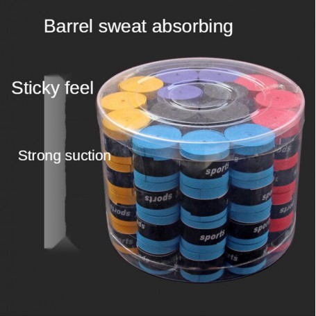 60pcs / Set Anti-skid Head Tangled Tennis Racket Accessories Shock Absorber Sweat-absorbent Belt Anti-skid Grip Tennis Badminton