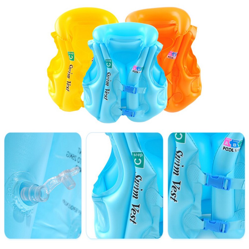 3-10 Age childs inflatable life vest Baby swimming jacket Buoyancy PVC ...