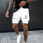 Men Fitness Bodybuilding Shorts Gyms Workout Male Breathable 2 In 1 Double-deck Quick Dry Sportswear Jogger New Beach Shorts Men