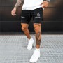 Men Fitness Bodybuilding Shorts Gyms Workout Male Breathable 2 In 1 Double-deck Quick Dry Sportswear Jogger New Beach Shorts Men