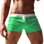 Men Simple Solid Color Swimming Short Trunks Drawstring Pocket Slim Beach Shorts Swimwear