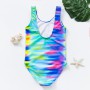 2022 New Girls Swimwear One Piece Bathing Suit Backless 7-14 Years Striped Children's Swimwear Swimsuit One Piece Bathing Suit
