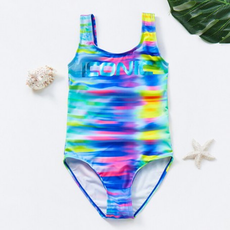 2022 New Girls Swimwear One Piece Bathing Suit Backless 7-14 Years Striped Children's Swimwear Swimsuit One Piece Bathing Suit