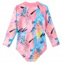 BAOHULU Kids One-Piece Swimsuit UV 50+ Protective Summer Rash Guard Long Sleeve Mix Peach Color Swimwear Water Sport Costumes