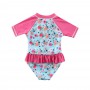 Wishere One Piece Swimsuit for Girls Baby Swimwear Cute Print Children Sunsuit Short Sleeve UPF50+ Swimming Beachwear