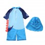 Swimsuit Kids UV Protection Baby Swimwear Dinosaur Print Children's Bathing Suit One-Piece Beach Boys Swimming Suits With Caps