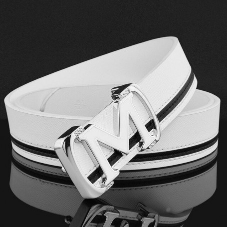 Casual white  mens belt M genuine leather belt fashion luxury brand fancy vintage jeans waist belt cintos para hombre marca