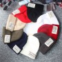 Neutral solid color label beanie hat autumn winter outdoor men's cycling warm hip-hop hat cold acrylic knitted cap A43