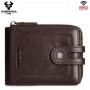 HUMWEPAUL Genuine Leather Short Wallet RFID Business Card Holder Zipper Coin Purse Large Capacity Clutch Portfolio Men 2022