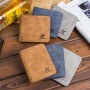 New Men's Wallet Short Frosted Leather Wallet Retro Two Fold Vertical Wallet Youth Korean Multi-Card Wallet 2022 Luxury Wallet