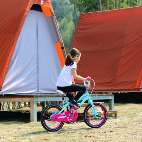 12 14 16 Inch Paris Girl Kids Bike Pink and Blue Kids Bicycle with V break and Training Wheels for Girl