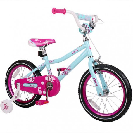 12 14 16 Inch Paris Girl Kids Bike Pink and Blue Kids Bicycle with V break and Training Wheels for Girl