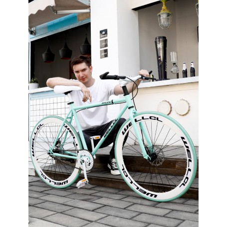26 Inch Simple Bicycle Solid Tire Ultra Light Suitable For Adult Male And Female Students Fixed Gear Bike