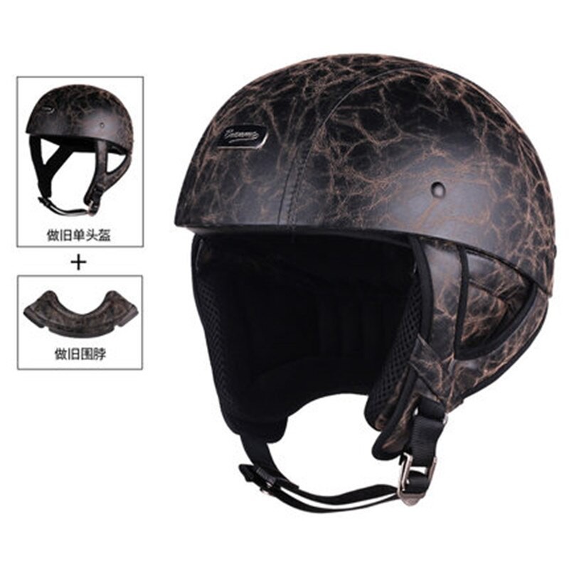 Half Face Vintage Motorcycle Helmet Retro German Cask