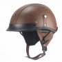Vintage Motorcycle Helmet Classic Leather Retro Half Helmet for Men Bike Ridding Pedal Motor Cruise 56-62cm