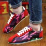 Fashion Suede Running Shoes Men Lightweight Hip hop Men's Jogging Shoes Flowers Printing Embroidery Chinese Shoes