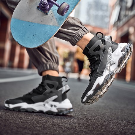 Men High-Top Casual Sneakers Flying Weaving Running Shoes High Street Popcorn High Quality shoes