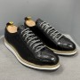 Men Casual Shoes Genuine Cow Leather Fashion Handmade Crocodile Print Lace Up Flat Breathable
