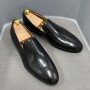 Hand Painted Men Shoes Genuine Cow Leather High Quality Formal Dress Shoes Loafers
