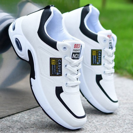 Men's Waterproof Leather Shoes Men's Low-top Small White Shoes Casual Running Shoes