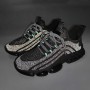 Running shoes new explosion-proof reflective flying woven popcorn bottom sneakers Breathable light casual sports shoes 9078