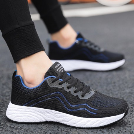 Running shoes flying woven breathable men's sports shoes sneakers lightweight outdoor training shoes